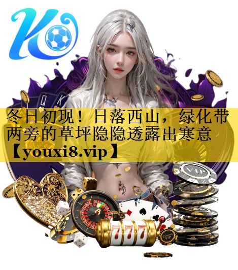 冬日初现！日落西山，绿化带两旁的草坪隐隐透露出寒意